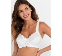 Minimizer-BH BONPRIX "Minimizer-BH mit gepolsterten Trägern", Damen, Gr. 100, Cup G, weiß, Obermaterial: 82% Polyamid, 18% Elasthan. Futter: 100% Baumwolle. Spitze: 62% Polyester, 31% Polyamid, 7% Ela