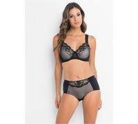 Minimizer-BH BONPRIX "Minimizer-BH mit gepolsterten Trägern", Damen, Gr. 85, Cup G, schwarz (schwarz, sandbeige), Obermaterial: 80% Polyamid, 20% Elasthan. Futter: 83% Polyamid, 17% Elasthan. Spitze: 