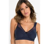 Minimizer-BH BONPRIX "Minimizer-BH ohne Bügel mit gepolsterten Trägern", Damen, Gr. 105, Cup D, blau (dunkelblau), Obermaterial: 92% Polyamid, 8% Elasthan. Futter: 92% Polyamid, 8% Elasthan, BHs Minim