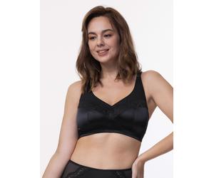 Minimizer-BH DORINA "Teagan", Damen, Gr. 70, Cup E, schwarz, Satin, Obermaterial: 92% Polyester, 8% Lyocell, BHs Minimizer-BH, ohne Bügel, breite Träger, Satin und Spitze (17813769-70) schwarz