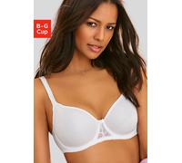 Minimizer-BH LASCANA Gr. 100, Cup F, weiß, Damen, Microtouch, Obermaterial: 83% Polyamid, 12% Elasthan, 5% Polyester, BHs, mit Bügel, mit hübscher Stickerei an den Trägern (67811361-100) weiß