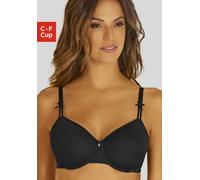 Minimizer-BH LASCANA, Damen, Gr. 90, Cup F, schwarz, Microtouch, Obermaterial: 82% Polyamid (TACTEL), 18% Elasthan (LYCRA), BHs Minimizer-BH, mit nahtlos vorgeformten Spacer-Schalen, Basic Dessous (10
