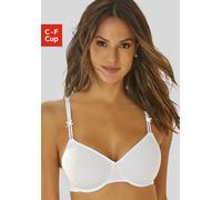 Minimizer-BH LASCANA, Damen, Gr. 90, Cup F, weiß, Microtouch, Spacer, Obermaterial: 82% Polyamid (TACTEL), 18% Elasthan (LYCRA), feminin, BHs, mit nahtlos vorgeformten Spacer-Schalen, Basic Dessous (9