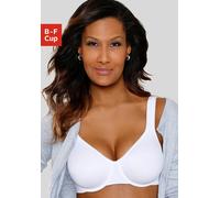 Minimizer-BH LASCANA, Damen, Gr. 90, Cup F, weiß, Microtouch, Obermaterial: 82% Polyamid (TACTEL), 18% Elasthan (LYCRA), BHs Minimizer-BH, mit Bügel und nahtlosen Cups, aus seidiger Microfaser, Basic