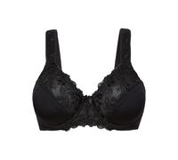 Minimizer-BH BONPRIX "Minimizer-BH mit gepolsterten Trägern", Damen, Gr. 100, Cup F, schwarz, Obermaterial: 82% Polyamid, 18% Elasthan. Futter: 100% Baumwolle. Spitze: 62% Polyester, 31% Polyamid, 7% 