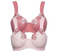 Minimizer-BH BONPRIX, Damen, Gr. 85, Cup E, rosa (rauchrose, zartrosa geblümt), Obermaterial: 80% Polyamid, 20% Elasthan. Futter: 83% Polyamid, 17% Elasthan, kontrastfarbene Details, unifarben, BHs Mi