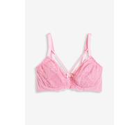 Minimizer-BH BONPRIX "Minimizer-BH mit zarter Spitze", Damen, Gr. 80, Cup D, pink (blütenpink), Obermaterial: 80% Polyamid, 20% Elasthan. Futter: 90% Polyamid, 10% Elasthan. Spitze: 90% Polyamid, 10%