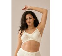 Naturana® Minimizer BH mit Blumenmuster [Cup B-D]: Minimizer BH ohne Bügel I Big Cup BH mit schönen Verzierungen I BH Minimizer ohne Bügel 100 Champagner B