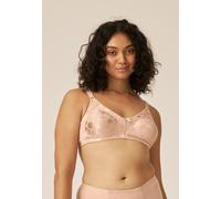 Naturana® Minimizer BH mit Blumenmuster [Cup B-D]: Minimizer BH ohne Bügel I Big Cup BH mit schönen Verzierungen I BH Minimizer ohne Bügel 85 Light Beige C