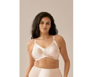Minimizer-BH NATURANA "Solutions", Damen, Gr. 100, Cup C, beige (light beige), Obermaterial: 93% Polyamid, 7% Elasthan, leicht glänzend, unifarben, BHs Minimizer-BH, Shaping-Effekt, breite Träger, fem
