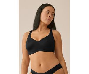 Minimizer-BH NATURANA "The Thursday", Damen, Gr. 80, Cup D, schwarz, Obermaterial: 76% Polyamid, 24% Elasthan, unifarben, BHs Minimizer-BH, ohne Bügel, breite Träger, basic, bequem, weich, Entlastungs