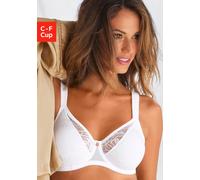 Minimizer-BH NUANCE BY LASCANA "BH mit Bügel", Damen, Gr. 80, Cup E, weiß, Microtouch, Obermaterial: 85% Polyamid, 15% Elasthan, eng, BHs Minimizer-BH, mit breiten Trägern & Spitze, große Größen, bequ