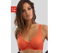 Minimizer-BH NUANCE BY LASCANA, Damen, Gr. 85, Cup E, rot, Spitze, Obermaterial: 88% Polyamid, 12% Elasthan, BHs Minimizer-BH, mit Bügel und modischer Spitze - ideal für große Größen (21671804-85) rot