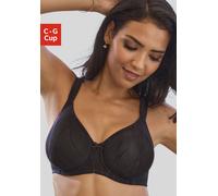 Minimizer-BH NUANCE BY LASCANA, Damen, Gr. 90, Cup G, schwarz, Microtouch, Obermaterial: 85% Polyamid, 15% Elasthan, BHs Minimizer-BH, mit Bügel & breiten, gefütterten Trägern - ideal für große Größen