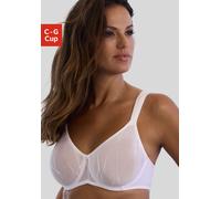 Minimizer-BH NUANCE BY LASCANA, Damen, Gr. 95, Cup E, weiß, Microtouch, Obermaterial: 85% Polyamid, 15% Elasthan, BHs Minimizer-BH, mit Bügel & breiten, gefütterten Trägern - ideal für große Größen (2