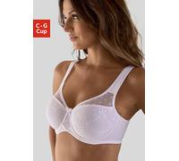 Minimizer-BH NUANCE BY LASCANA, Damen, Gr. 95, Cup F, weiß, Microtouch, Obermaterial: 79% Polyamid, 15% Polyester, 6% Elasthan, eng, BHs Minimizer-BH, mit Bügel, gemoldet mit floraler Spitze - ideal f