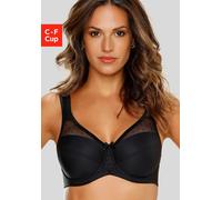 Minimizer-BH NUANCE, Damen, Gr. 105, Cup C, schwarz, Netz, Obermaterial: 71% Polyamid, 29% Elasthan, Basic, BHs Minimizer-BH, mit Bügel und leicht transparentem Tüll im Obercup (44014329-105) schwarz