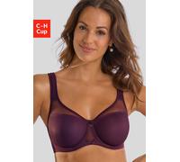 Minimizer-BH NUANCE, Damen, Gr. 80, Cup E, lila (aubergine), Netz, Obermaterial: 79% Polyamid, 15% Polyester, 6% Elasthan, BHs Minimizer-BH, mit Bügel und transparenten Netzeinsätzen - ideal für große