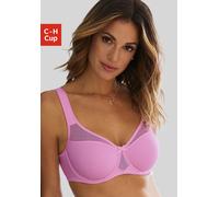 Minimizer-BH NUANCE, Damen, Gr. 90, Cup F, rosa, Netz, Obermaterial: 79% Polyamid, 15% Polyester, 6% Elasthan, BHs Minimizer-BH, mit Bügel und transparenten Netzeinsätzen - ideal für große Größen (633