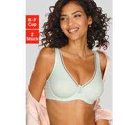 Minimizer-BH PETITE FLEUR, Damen, Gr. 85, Cup B, grün (mint, weiß), Jersey, Obermaterial: 95% Baumwolle, 5% Elasthan, Basic, BHs Minimizer-BH, aus Baumwolle mit nahtlosen Cups, Basic Dessous (67004801