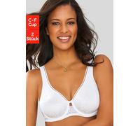 Minimizer-BH PETITE FLEUR, Damen, Gr. 90, Cup D, schwarz-weiß (weiß, schwarz), Spitze, Obermaterial: 85% Polyamid, 15% Elasthan, BHs Minimizer-BH, in schimmernder Optik (31344556-90) weiß, schwarz