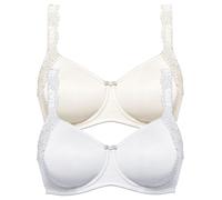 Minimizer-BH SUSA "2er Pack Minimizer BH mit Bügel London", Damen, Gr. 100, Cup C, bunt (champagner weiß), Obermaterial: 77% Polyamid PA. 23% Elasthan EL., BHs Minimizer-BH (28977119-100) champagner w