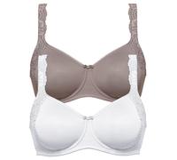 Minimizer-BH SUSA "2er Pack Minimizer BH mit Bügel London", Damen, Gr. 105, Cup C, bunt (weiß frosty lavender), Obermaterial: 77% Polyamid PA. 23% Elasthan EL., BHs Minimizer-BH (34254264-105) weiß fr