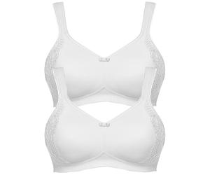 Minimizer-BH SUSA "2er Pack Minimizer BH ohne Bügel London", Damen, Gr. 100, Cup E, weiß (weiß weiß), Stoff, Obermaterial: 76% Polyamid PA. 24% Elasthan EL., BHs Minimizer-BH (19799160-100) weiß weiß