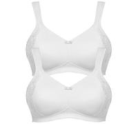 Minimizer-BH SUSA "2er Pack Minimizer BH ohne Bügel London", Damen, Gr. 105, Cup C, weiß (weiß weiß), Stoff, Obermaterial: 76% Polyamid PA. 24% Elasthan EL., BHs Minimizer-BH (21926646-105) weiß weiß