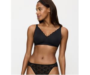 Minimizer-BH TRIUMPH "Amourette", Damen, Gr. 80, Cup F, schwarz, Microtouch, Obermaterial: 75% Polyamid, 25% Elasthan, unifarben, BHs Minimizer-BH, mit Spitzendetails und ohne Bügel (76357662-80) schw