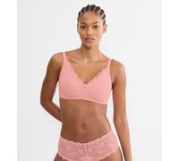 Minimizer-BH TRIUMPH "Amourette N01", Damen, Gr. 100, Cup D, cherry rose, Microtouch, Obermaterial: 75% Polyamid, 25% Elasthan, BHs Minimizer-BH, mit Spitzendetails und ohne Bügel (74377606-100) cherr