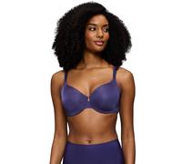 Minimizer-BH TRIUMPH "Body Make-Up Illusion Curve", Damen, Gr. 90, Cup E, blau (prussian blau), Microtouch, Obermaterial: 80% Polyamid, 20% Polyester, Basic, BHs Minimizer-BH, verkleinert die Brust op