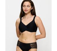 Minimizer-BH TRIUMPH "Modern Soft+Cotton", Damen, Gr. 80, Cup D, schwarz, Microtouch, Obermaterial: 45% Polyamid, 34% Baumwolle, 21% Elasthan, unifarben, BHs Minimizer-BH, verkleinert die Brust optisc