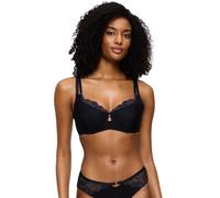 Minimizer-BH TRIUMPH "Wild Gardenia Florale", Damen, Gr. 75, Cup C, schwarz, Microtouch, Obermaterial: 52% Lyocell, 25% Elasthan, 22% Polyamid, 1% Polyester, BHs Minimizer-BH, verkleinert die Brust op