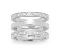 Leonardo Jewels Damen-Ring Minimo edelstahl Glas transparent Gr. 53 (16.9) - 015864