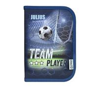 minimutz Federmappe Fußball Jungen - Personalisiert mit Name - Federtasche Team Player mit Inhalt Stiften - Schüleretui Grundschule Schulanfang Kinder