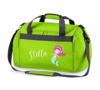 minimutz Sporttasche Schwimmen für Kinder - Personalisierbar mit Name - Schwimmtasche Meerjungfrau Duffle Bag für Mädchen und Jungen (grün)