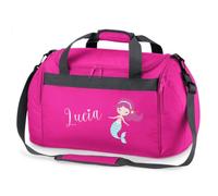 minimutz Sporttasche Schwimmen für Kinder - Personalisierbar mit Name - Schwimmtasche Meerjungfrau Duffle Bag für Mädchen und Jungen (pink)