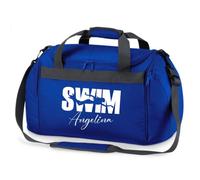 minimutz Sporttasche Schwimmen für Kinder - Personalisierbar mit Name - Schwimmtasche Swim Duffle Bag für Mädchen und Jungen (Royalblau)