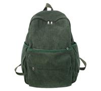 MININAI Adretter Cord-Rucksack, ästhetischer Rucksack, 39,6 cm (15,6 Zoll), Laptop-College-Rucksack, niedlicher Büchertasche, Reiserucksack, Tagesrucksack, Grün , Einheitsgröße, Rucksack, Rucksäcke