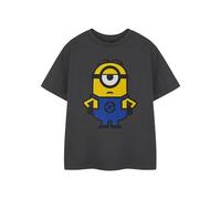 MINIONS Kinder-T-Shirt in Anthrazit | Klassisches Grafik-T-Shirt für Unisex-Kinder | Kurzärmliges, lässiges Film-Top | „Ich - Einfach unverbesserlich“-Charakterbekleidung