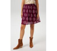 Minirock ANISTON CASUAL, Damen, Gr. 34, bunt (bordeaux, sand), Chiffon, Obermaterial: 100% Polyester. Futter: 100% Polyester, bedruckt, geblümt, figurumspielend kniefrei, Röcke Minirock, mit extravaga
