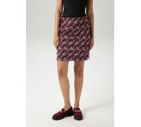 Minirock ANISTON CASUAL, Damen, Gr. 42, rot (bordeaux, braun, hellblau, schwarz, rauchblau), Jersey, Obermaterial: 66% Polyester, 33% Viskose, 1% Elasthan, Jacquardmuster, gemustert, figurbetont knief