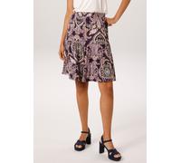 Minirock ANISTON CASUAL, Damen, Gr. 44, marine, beige, lavendel, weiß, lila, Single Jersey, Obermaterial: 95% Viskose, 5% Elasthan, Paisley, bedruckt, gemustert, figurumspielend kniefrei, Röcke Miniro
