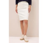 Minirock CECIL, Damen, Gr. 32, beige (light beige), Web, 81% Baumwolle, 17% Polyester, 2% Elasthan, unifarben, normal knielang, Röcke Minirock, aus Baumwolle mit Stretchanteil (47112954-32) light beig