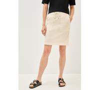 Minirock CECIL, Damen, Gr. M (40), beige (light beige), Web, 71% Baumwolle, 25% Polyamid, 4% Elasthan, unifarben, normal knieumspielend, Röcke Minirock, mit Elastikbund und Tunnelzugbändchen (49375310