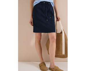 Minirock CECIL, Damen, Gr. S (38), blau (universal blau), Stoff, 60% Lyocell, 37% Baumwolle, 3% Elasthan, unifarben, comfort fit knielang, Röcke Minirock, Middle Waist (71091269-S) universal blau