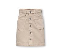 Minirock KIDS ONLY "KOGAMAZING COL SKIRT TAI DNM", Mädchen, Gr. 164, oatmeal, Twill, Obermaterial: 100% Baumwolle, unifarben, Basic kniefrei, Röcke Minirock (93383668-164) oatmeal