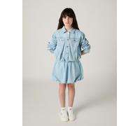 Minirock LEVI'S KIDS "LVG DENIM BUBBLE SKIRT", Mädchen, Gr. 8 (128), wow me over, Denim/Jeans, Obermaterial: 100% Baumwolle, unifarben, normal ca. Mitte Oberschenkel, Röcke Minirock, for Girls, mit Ba