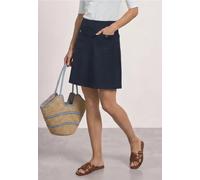 Minirock STREET ONE, Damen, Gr. 46, schwarzest blau, Stoff, 70% Viskose, 25% Polyester, 5% Elasthan, unifarben, comfort fit kniefrei, Röcke Minirock, in Unifarbe (37954305-46) schwarzest blau